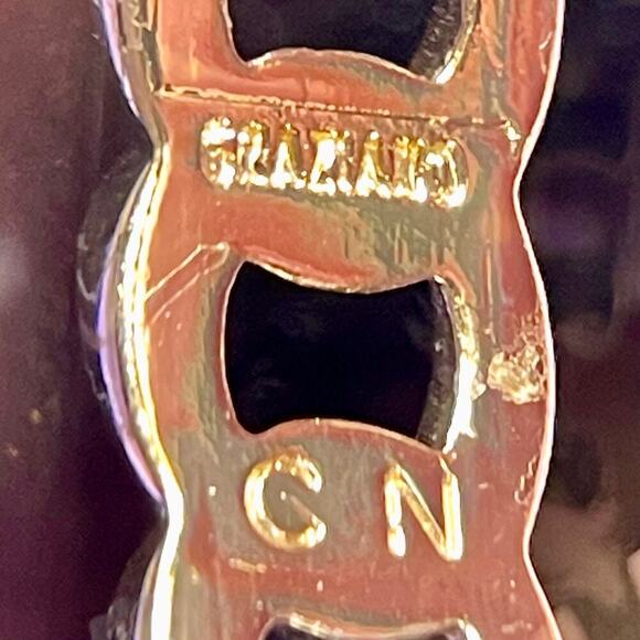 GRAZIANO CN GOLD TONE OPEN CHAIN LINK BANGLE BRACELET - Picture 5 of 8